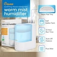 thumbnail image 6 of Crane Warm Mist Humidifier, 0.5 Gallon Tank, Steam Treatment with Vapor Pad Tray, Auto Shut-Off, Filter-Free, Quiet for Bedroom & Home, 6 of 8