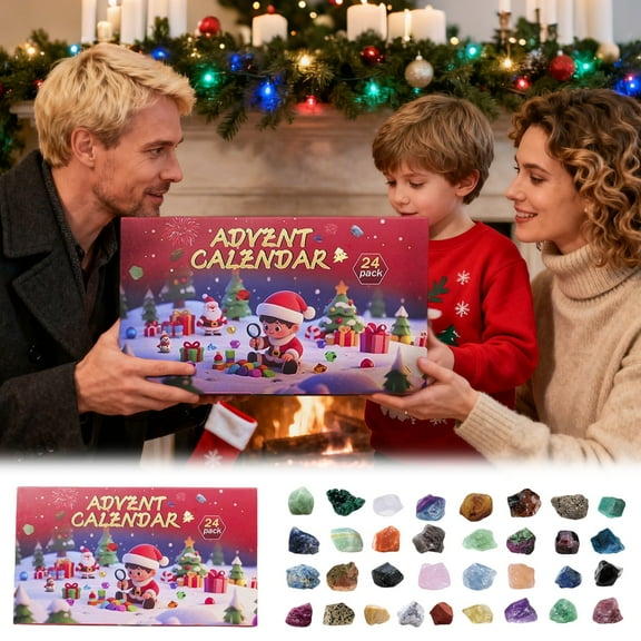 Countdown Sets Advent Calendar 2025 with 24 Days of Surprises Featuring and Gem Rocks for Adults and Kids