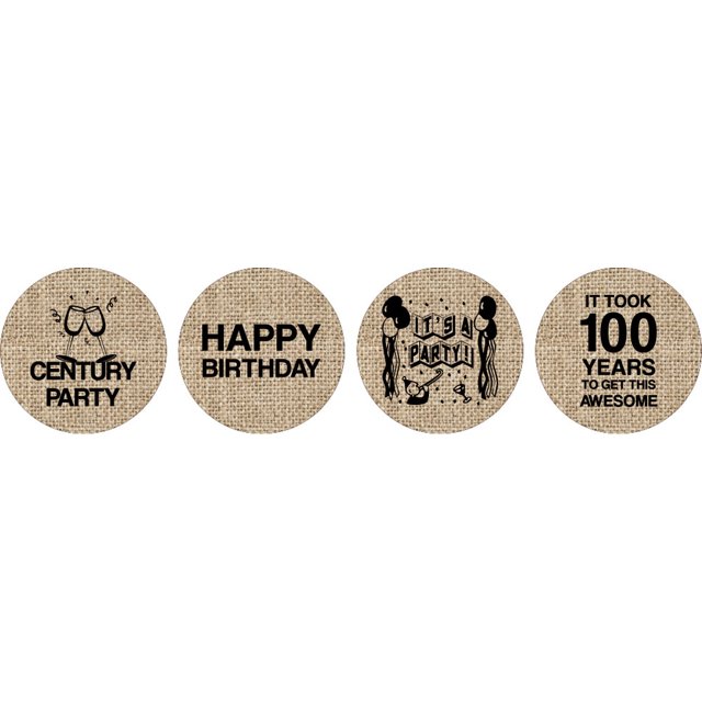 Darling Souvenir Its Took 100 Years Birthday Theme Stickers Candy Labels DIY 190 Pcs-Brown