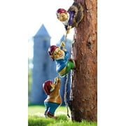 Large Elf Gnomes Climbing Tree Hugger Decor, Gnomes Garden Tree Faces Decor Outdoor Sculpture, Outdoor Whimsical Tree Statue, Figurines Fairy Climbing Tree Garden Gnomes Yard Art Ornaments