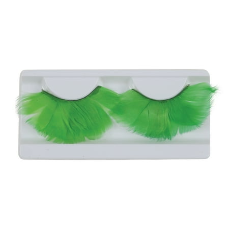 Loftus Showgirl Costume Feather 2pc Eyelashes, Green, One