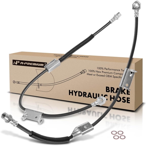 A-Premium Front Side Brake Hydraulic Hoses Compatible with Chevy and GMC Models - Silverado 1500/Sierra 1500 2006-2007, Silverado 1500 Classic/Sierra 1500 Classic 2007, RWD Model Only (Pack of 2)