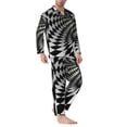 thumbnail image 2 of Fotbe 3D Vortex Illusion Pijama de Hombre con Estampado de Manga Larga, Conjunto de 2 Piezas, Ropa de Dormir Suave y Cómoda con Bolsillos-Small, 2 of 7