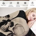 thumbnail image 3 of COMIO Flannel Material Blanket, Couple Skull Skeleton Skull The Lovers, Anti-Pilling Soft and Durable, Multi-Purpose, Various Sizes White, 3 of 6