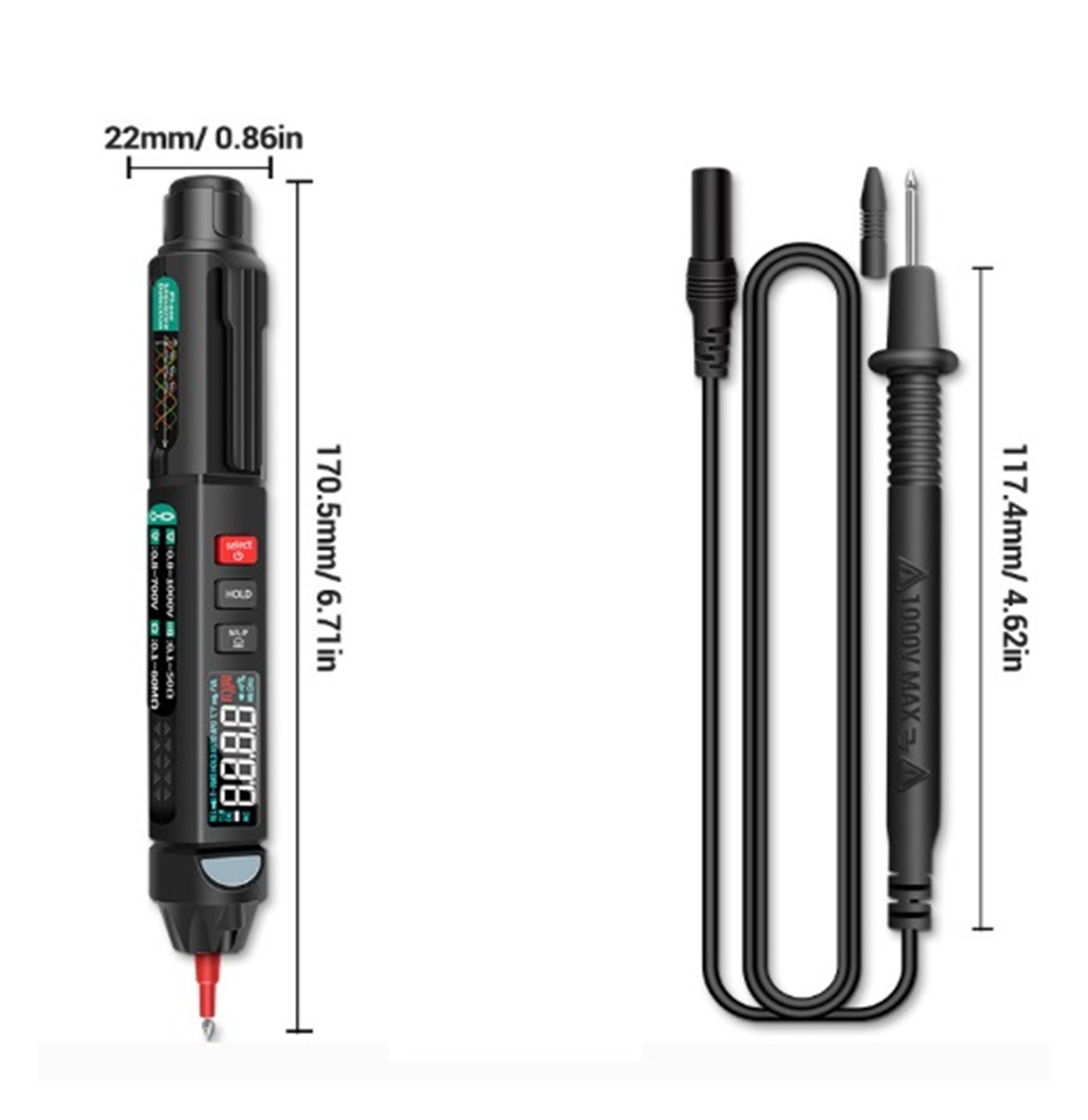 A3008 highconfiguration Multifunctional Pen Multimeter High Precision Digital Universal Meter Intelligent Phase Sequence Measurement Multimeter Anti-Burn