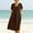 Brown, variant on Long Womens Dresses Cotton Linen Moomoo Summer Tshirt Dress Green V Neck Short Sleeve Womens Sundress with Pockets