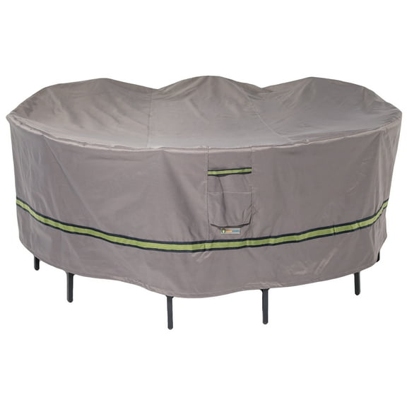 Duck Covers Soteria Waterproof 90 Inch Round Patio Table with Chairs Cover