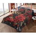 thumbnail image 4 of Ambesonne Leopard Print Fitted & Top Sheet Set with Sham, Romantic Rose Lace, Red Sand Brown and Dark Grey, 4 of 5