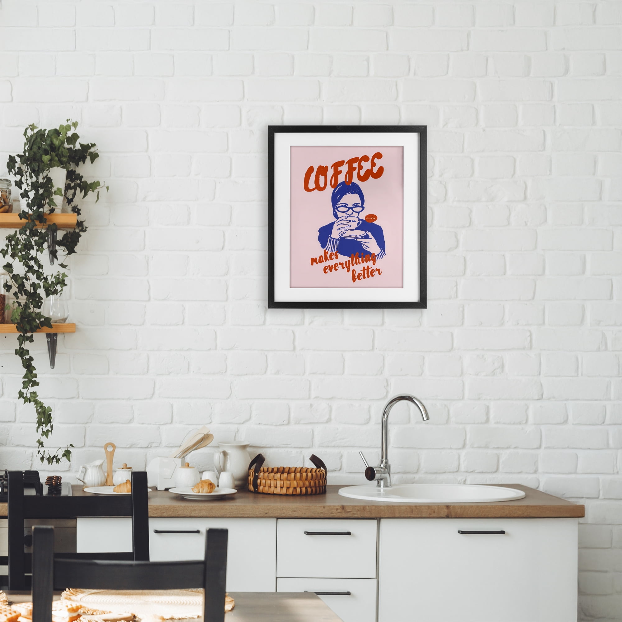 Stupell Industries Coffee Makes Everything Better Black Framed Print Under Glass, design by The Prints Vibe