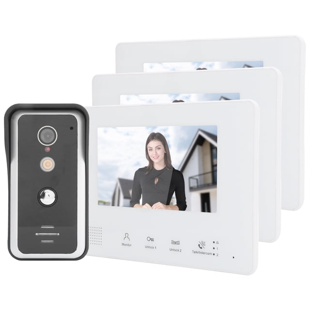 Wired Video Door Phone, Night Vision Mute Indoor Intercom Function Video Intercom System For Villa House Office Apartment For Home Video Surveillance