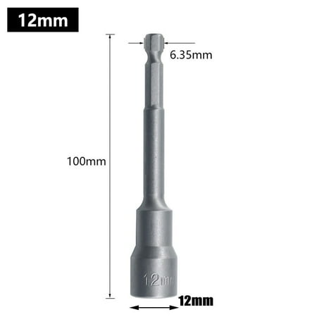 

GLFSIL 100mm Long 6mm-19mm Hexagon Nut Driver Drill Bit Socket Wrench Extension Sleeve