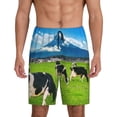 thumbnail image 1 of Fotbe Grazing Cows Mountain View Pantalones Cortos de Pijama para Hombre, Ropa de Dormir, Pantalones de Pijama Cortos para Hombre-3X-Large, 1 of 6