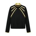 thumbnail image 3 of Fldy Kids Girls Figure Skating Jackets Athletic Jacket Sweatshirts Ice Skating Gym Training Tops Gold 10, 3 of 7