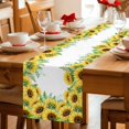 thumbnail image 5 of Summer Sunflowers Table Runner 72 Inches, Botanical Yellow Flowers Leaves Plants Bed Runner Dresser Scarves Tabletop for Indoor Outdoor Parties/Ceremony/Banquet, 18" x 72", 5 of 9