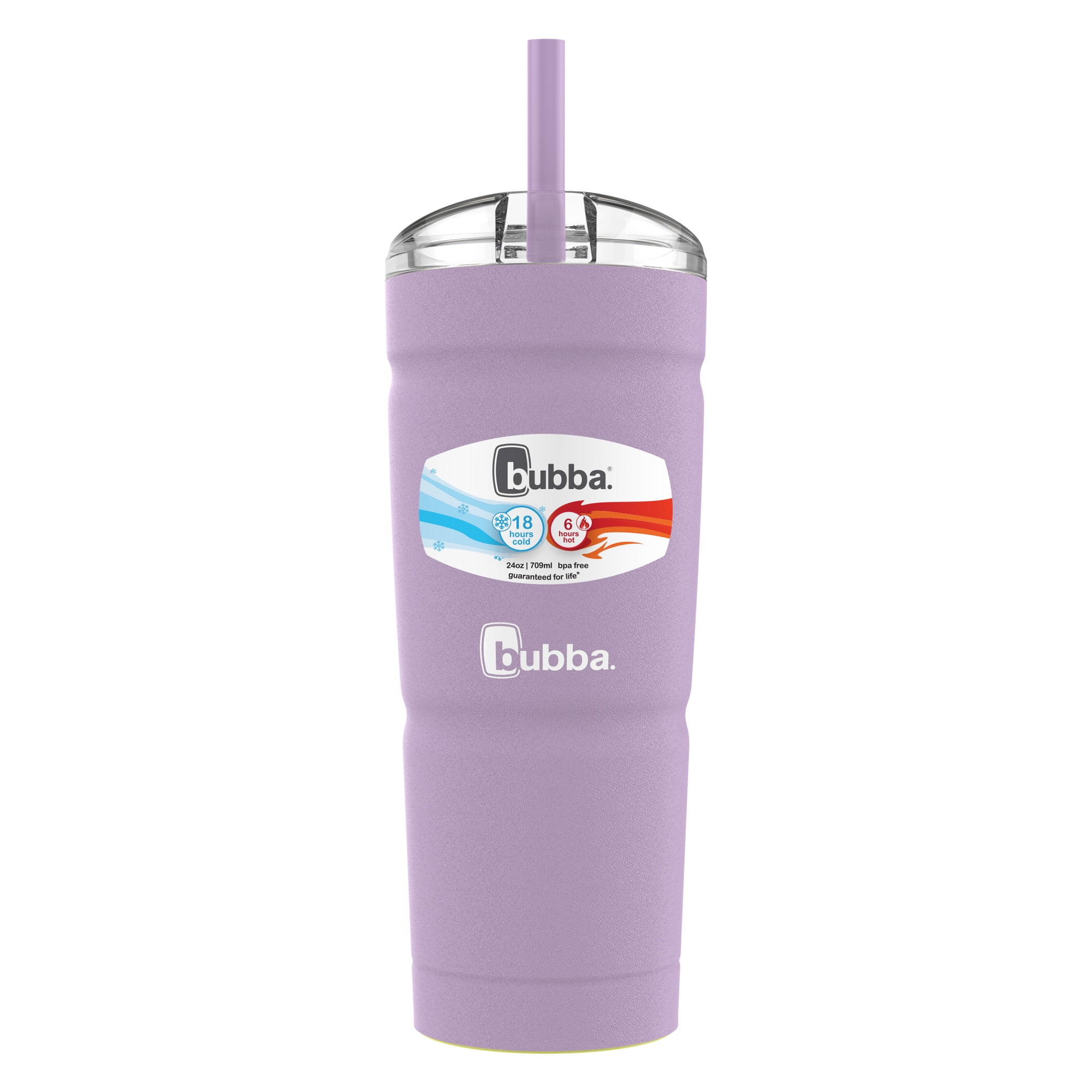bubba Envy S Tumbler, Insulated Stainless Steel Water Bottle with Straw Lid, Lavender Frost, 24 oz (709 ml)