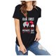 thumbnail image 5 of Gibobby Camisa&nbsp;Vaquera Camiseta corta con estampado de manga para de la familia, conjunto de día para mujer, camiseta con letras a juego, Tops para niñas （Negro， S), 5 of 5