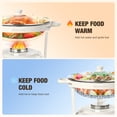 thumbnail image 5 of WARMOUNTS White Chafing Dishes for Buffet 2 Pack, 5QT Maifanite Coating Round Chafing Dish Buffet Set, Rolled-Rim Glass Lid & Lid Holder for Parties Serve Wedding Birthday Church Event, 5 of 11