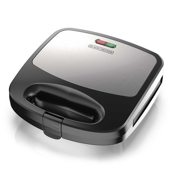 BLACK DECKER 3-in-1 Morning Meal Station™ Waffle Maker, Grill, or Sandwich Maker, Black/Silver, WM2000SD
