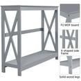 thumbnail image 5 of Alden Design 2-Tier X Design Wood Console Table with Shelf for Entryway Living Room, Gray, 5 of 10