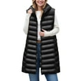 thumbnail image 4 of Quealent Long Puffer Vest Women Winter Hooded Sleeveless Coat Warm Quilted Vest Jacket Zip Up Puffy Coat Fall Warm Outerwear Black for Size S, 4 of 5
