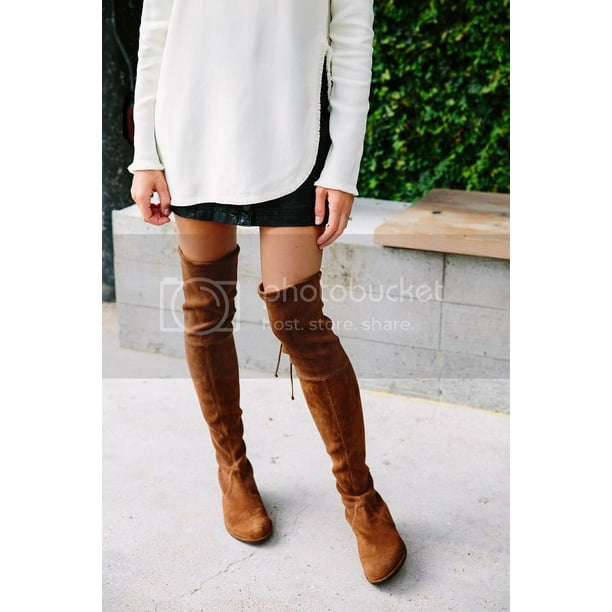 Paisley Slim Fit Over The Knee Flat Heel Boots