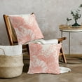thumbnail image 4 of Vintage Flowers Pillow Covers 18x18 Inch Set of 2 Coral Floral Leaves Decorative Square Throw Pillows for Couch Rustic Square Pillow Cases Home Decor for Living Room Sofa Porch Outdoor, 4 of 6