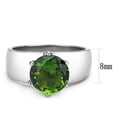 thumbnail image 2 of High polished (no plating) Stainless Steel Ring with Synthetic Synthetic Glass in Peridot for Women Peridot Stone Color Style TK52008 Size 10, 2 of 5