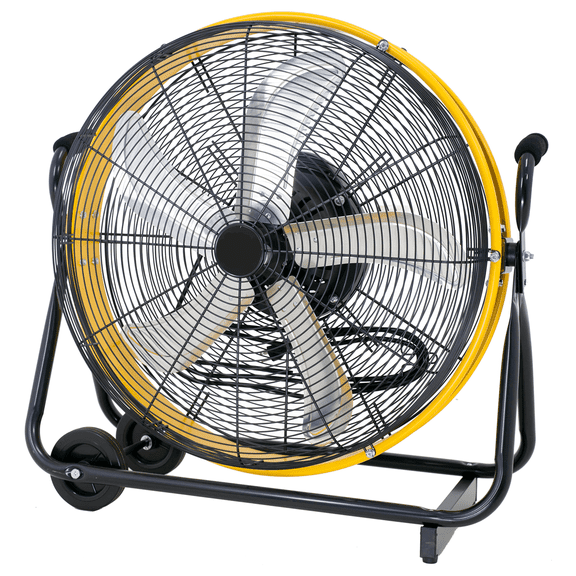 24 Inch 3-Speed Orbital Internal Oscillating High Velocity Barrel Floor Fan for Office, Garage, Workshop, Warehouse, 7700 CFM, UL Listed