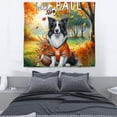 thumbnail image 3 of Hello Fall Border Collie Football Welcome Autumn with Leaves Pumpkins Tapestry Borders Dog Lovers Gifts Idea Wall Hanging Backdrop Home Decor - 00012, 3 of 5