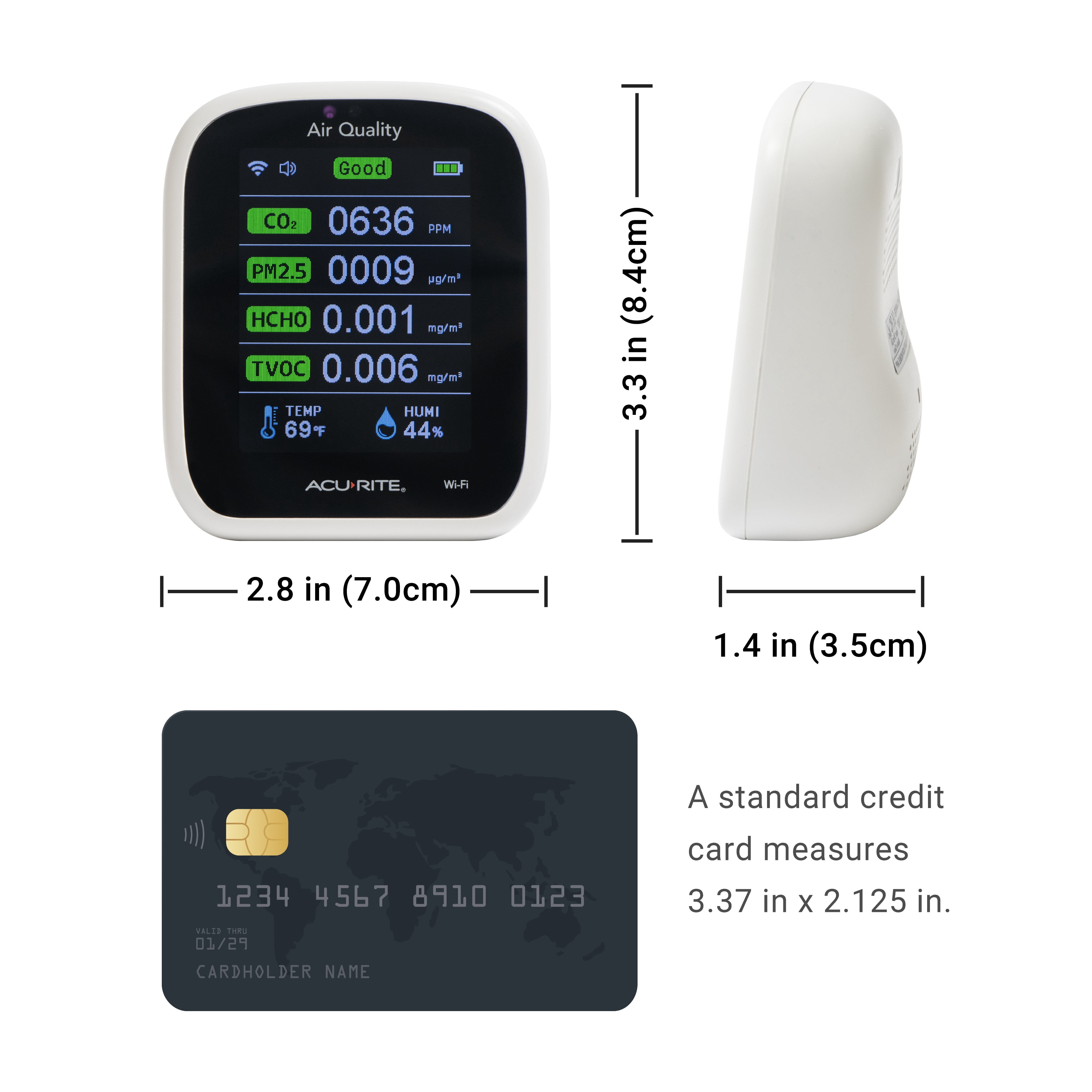 AcuRite WiFi Indoor Air Quality Monitor (8-in-1) for Particulate Matter (PM1.0, PM2.5, PM10), CO2, HCHO and TVOC and Remote IAQ Monitoring (17012M)