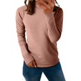 thumbnail image 3 of Soyumi Loungewear tops Going Out tops Oversize Trendy tops Womens Long Sleeve top Flannel Shirts Casual Comfortable Graphic Trendy Sweatshirts Womens Blouses Fall tops Warm Wrap tops Cozy, Coffee, 3 of 9