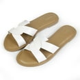 thumbnail image 4 of ICHIGO Women's Summer Slipper Slip-on White Flat Sandals Shoes, 4 of 7