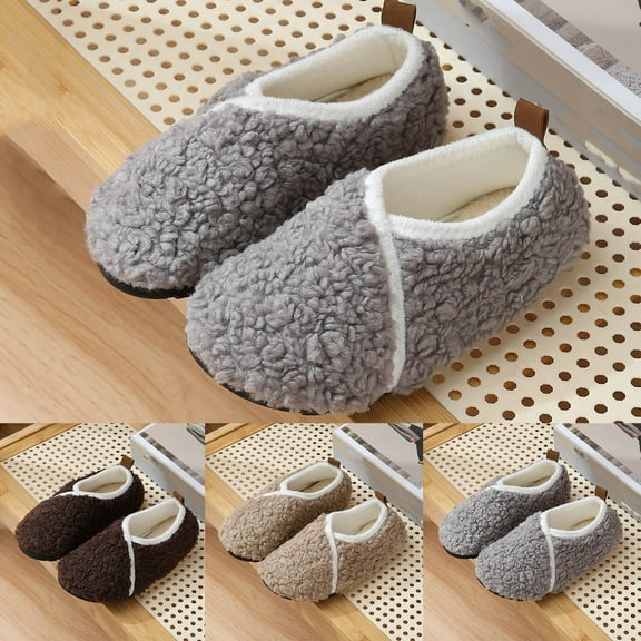 purcolt Men's Fuzzy Slippers Cozy Comfy Slip-on Slippers Indoor Outdoor Soft Warm Winter Home Shoes with Anti-Skid Sole Gifts for Men Father Dad