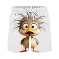 thumbnail image 2 of Boys Athletic Shorts Quick Dry Kids Swim Trunks White 3D Cartoon Bird Print Elastic Waist Board Shorts for Pool Beach,Size 5 T, 2 of 9