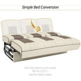 thumbnail image 6 of Qualitex De Leon Console SL RV Sofa Bed, 68" Wide, Ulitmate Leather, Bisque and Light Antelope, 6 of 9