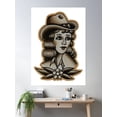 thumbnail image 2 of Vintage Cowgirl Tattoo Design. Poster Wall Art, Modern Wall Decor For Living Room Bedroom, 24x36 UNFRAMED, 2 of 3