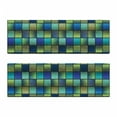 thumbnail image 2 of Colorful Bench Cushion Set of 2, Modern Geometric Bohemian Paisley Details in Square Shaped Backdrop Pieces Art, Standard Size Foam Pad and Decorative Cover, Blue Green, by Ambesonne, 2 of 4