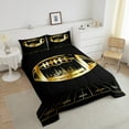thumbnail image 3 of Erosebridal Black and Gold Soccer Bedding Sets Twin Football Comforter Bedroom Sport Quilted Duvet Ball Gamer Bedding Comforter Sets for Teen Men Ultra Soft All-Season Quilt Set 2pcs, 3 of 6