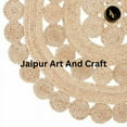 thumbnail image 4 of Jaipur Art And Craft Natural Jute Reversible Handmade Round Carpet Modern Braided Circle Design Area Rug (8x8 Sq Ft), 4 of 5