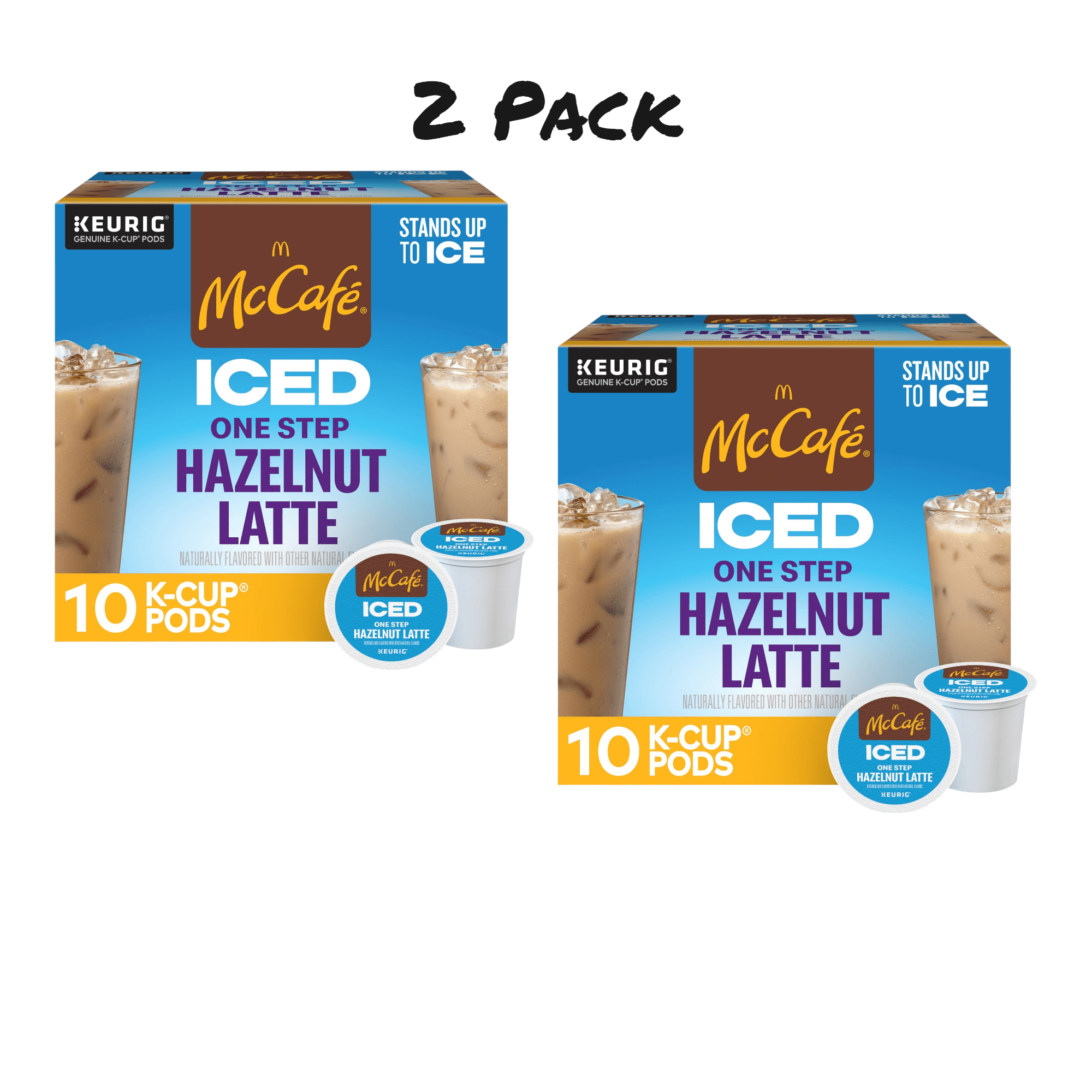 ( 2 Pack ) McCafe, ICED One Step Hazelnut Latte K-Cup Coffee Pods, 10 Count