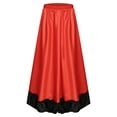thumbnail image 2 of Zaldita Kids Girls Spanish Flamenco Bull Dance Skirt Ruffled Hem Big Swing Long Skirts Belly Red 110, 2 of 6