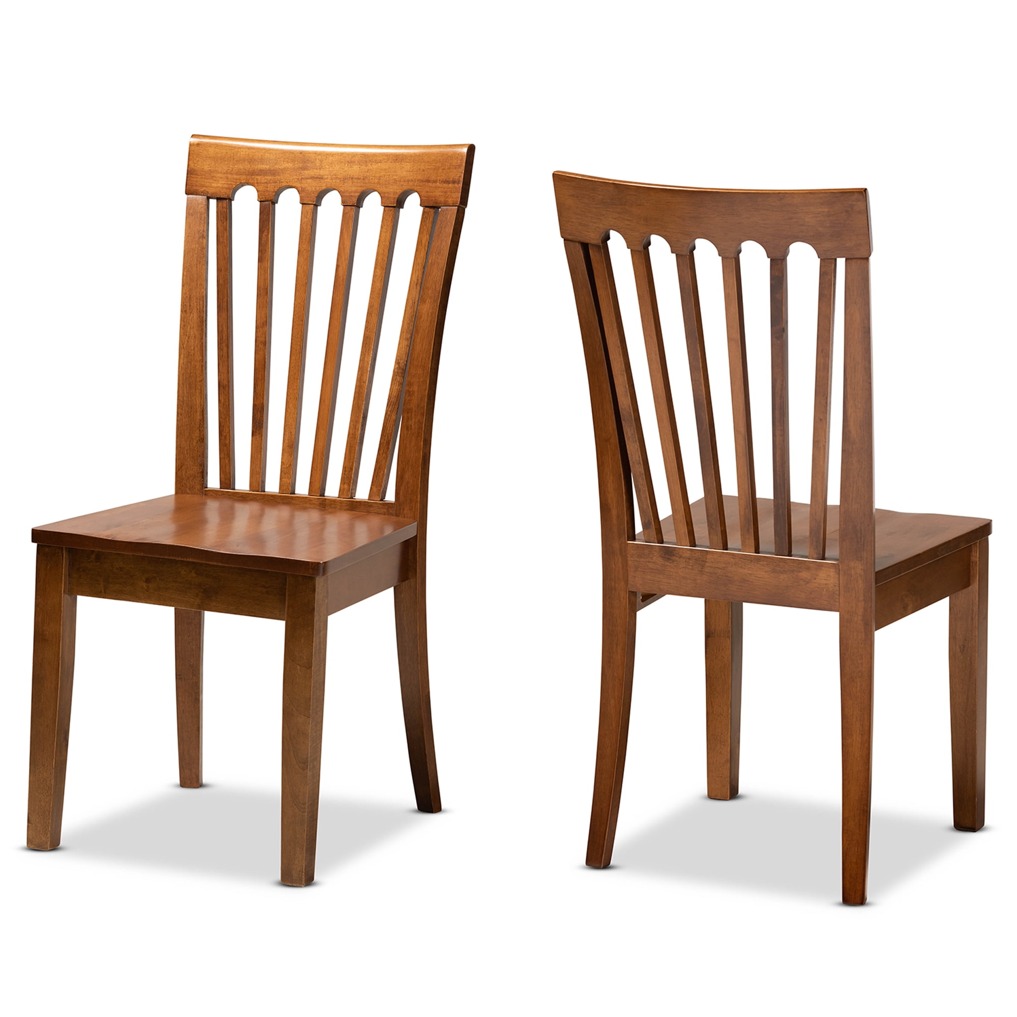Baxton Studio Minette Dining Chair, Set of 2, Walnut Brown