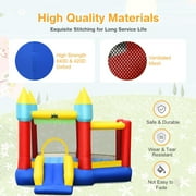 Spaco Inflatable Bounce Slide Jumping Castle Without Blower, Jumping Castle Family Backyard Bouncy Castle, Durable Sewn with Extra Thick Material, Idea for Kids
