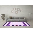thumbnail image 3 of Ahgly Company Indoor Round Solid Purple Modern Area Rugs, 5' Round, 3 of 4
