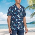 thumbnail image 5 of Xecao Sea Sharks print Hawaiian shirt - a stylish short-sleeve button-down for men, perfect for casual beach and tropical outings., 5 of 9