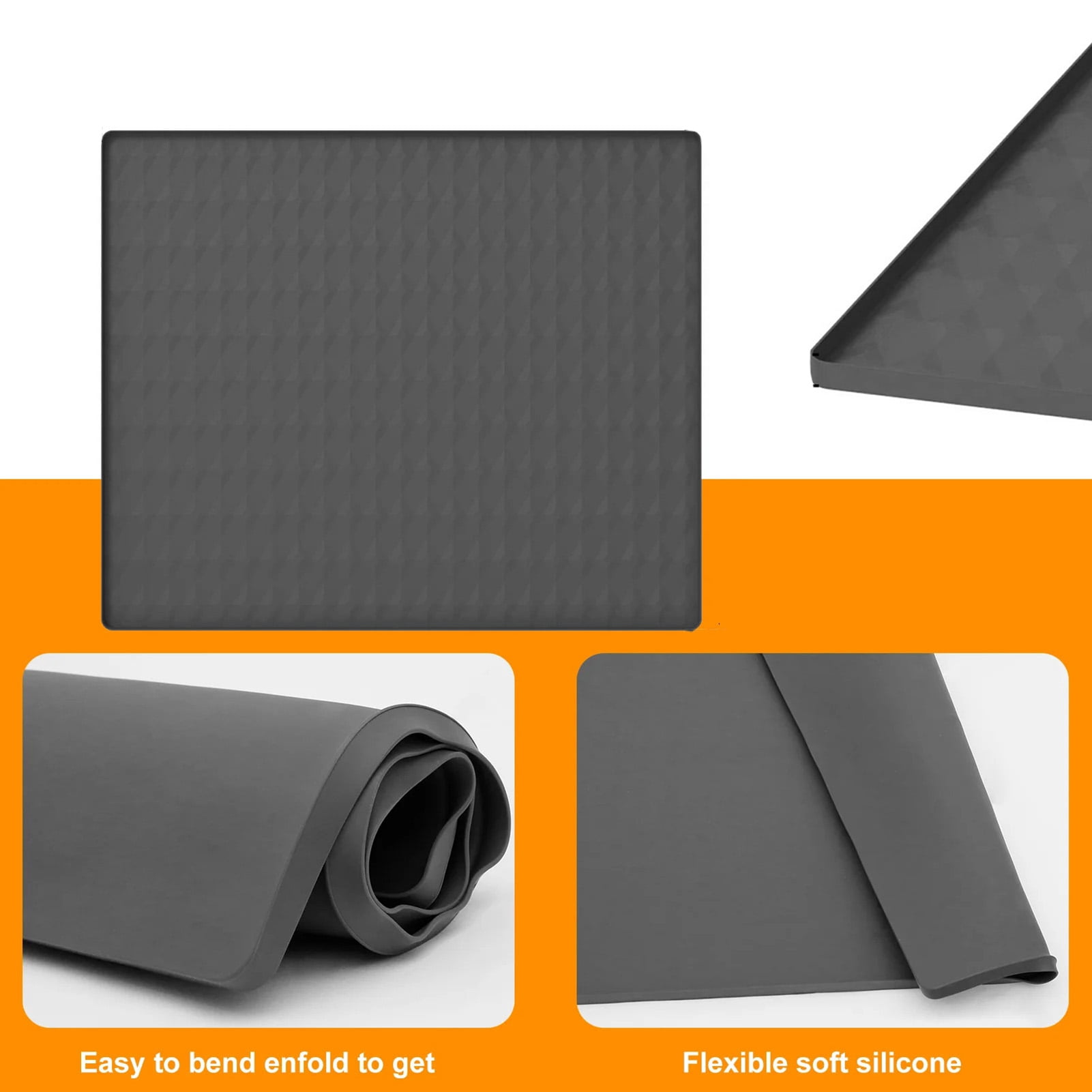 Meoldis Washing Machine & Dryer Top Protector Mat - Non-Slip Silicone Cover with Raised Edges, Washable & Waterproof