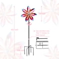 thumbnail image 6 of Outdoor Wind Spinner,Solar Flower Wind Spinner – 62.2-Inch Colorful Metal Petal Garden Decor, LED Light,Dynamic Spinning Yard Art for Patio, Lawn & Garden, 6 of 9