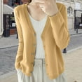 thumbnail image 2 of vigerkar Women's Button Down Cardigan Sweaters Fall Long Sleeve Open Front Soft Cardigan Casual Loose Knit Coat Outerwear (Yellow, S), 2 of 5
