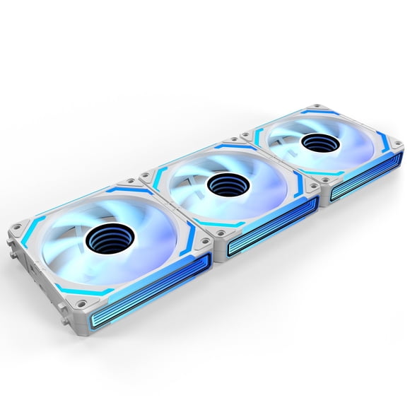 AsiaHorse COSMIQ 120mm PC Case Fan, Infinity Mirror FDB 2000 RPM with 5V 3-PIN Connector and Small Controller, Daisy Chain PWM PC RGB Fans for Cases