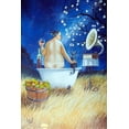 thumbnail image 2 of West, Ronald 13x18 Gold Ornate Wood Framed with Double Matting Museum Art Print Titled - Starry Bath III, 2 of 4